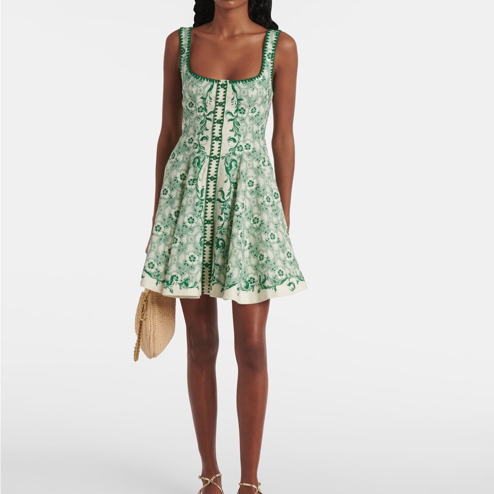 Alemais Green Mini Dress Uk 4, US 0